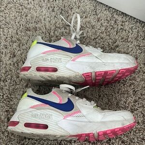Nike White and Pink Athletic Shoes with Air Max Cushioning